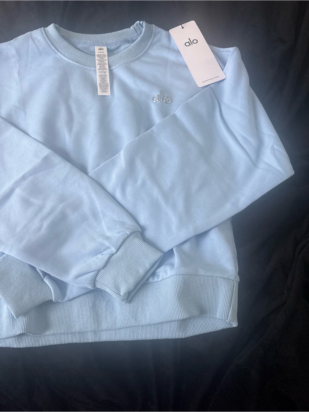 ALO Yoga Light Blue Crewneck Sweatshirt